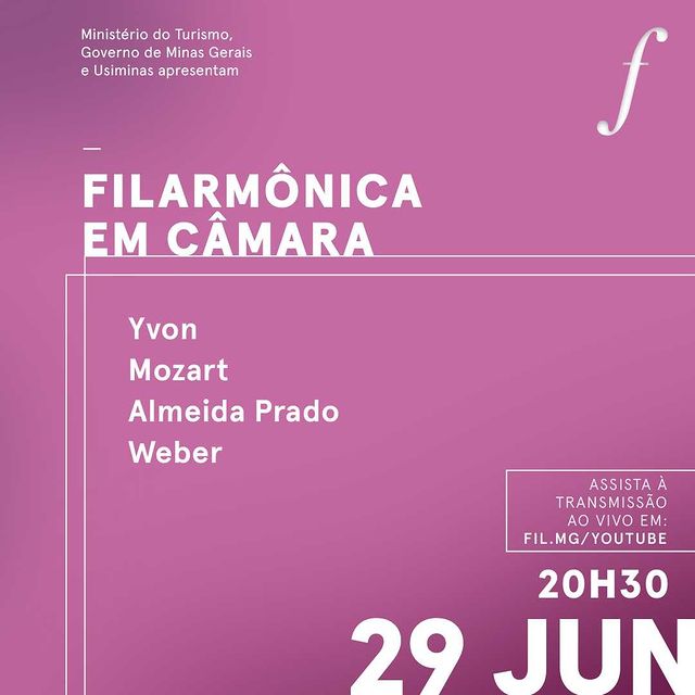 Reprodução: Instagram "Filarmônica em Câmara" - Orquestra Filarmônica de MG