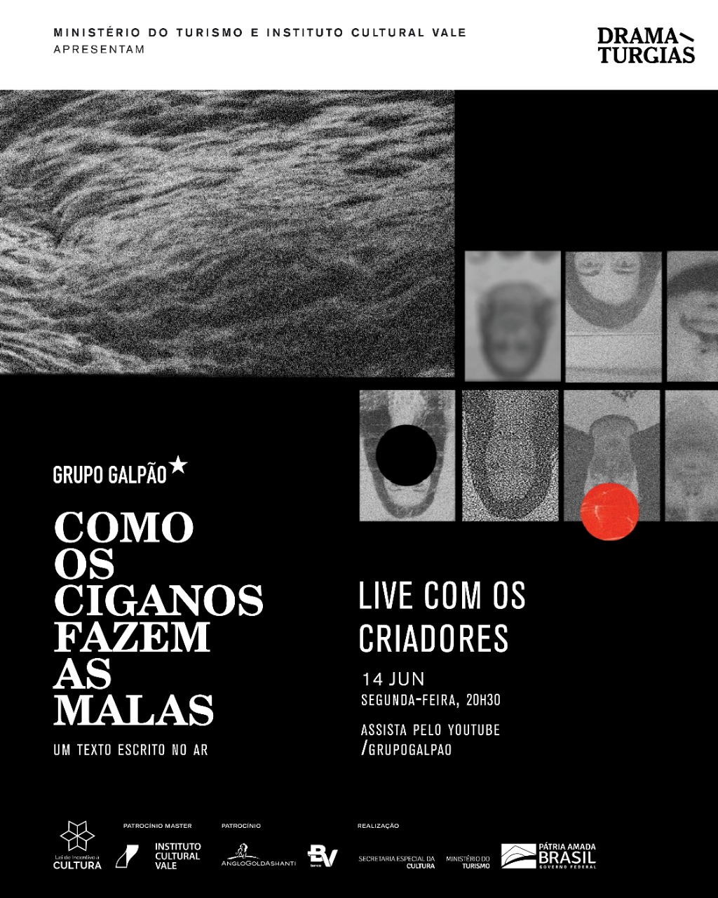 Reprodução: Facebook Live com os criadores de "Como os ciganos fazem as malas" - Grupo Galpão
