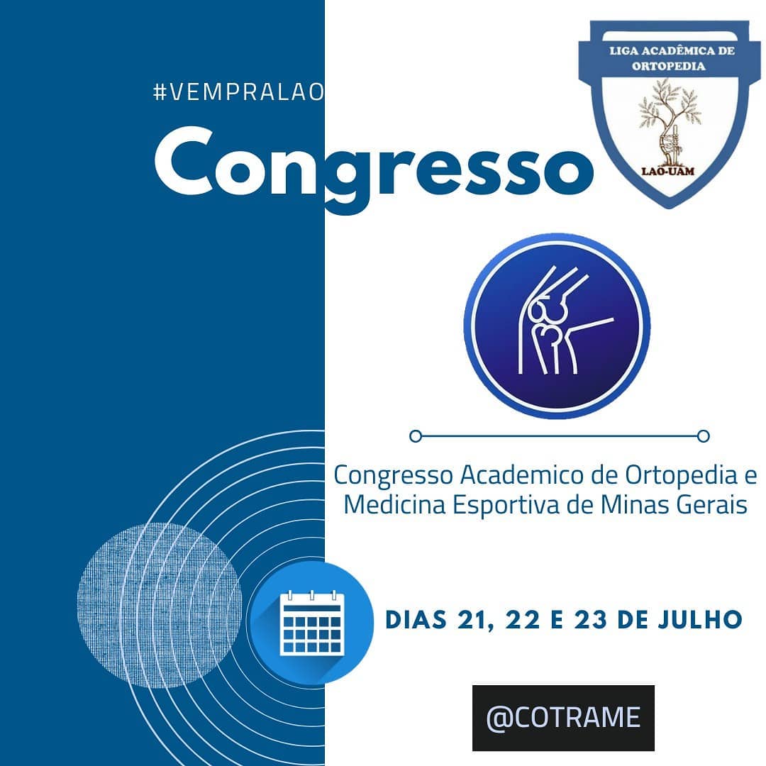 Congresso de Ortopedia, Traumatologia e Medicina do Esporte de Minas Gerais - COTRAME-MG 2021 - Online 