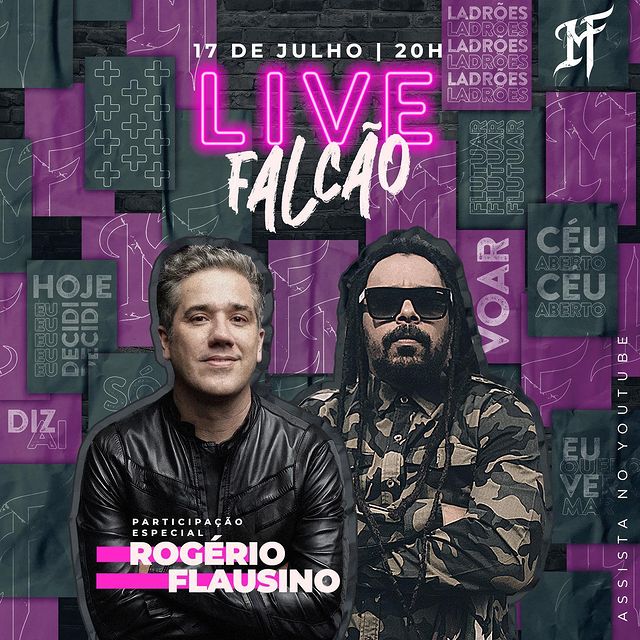 Divulgação/Instagram Live: Falcão com participação de Rogério Flausino