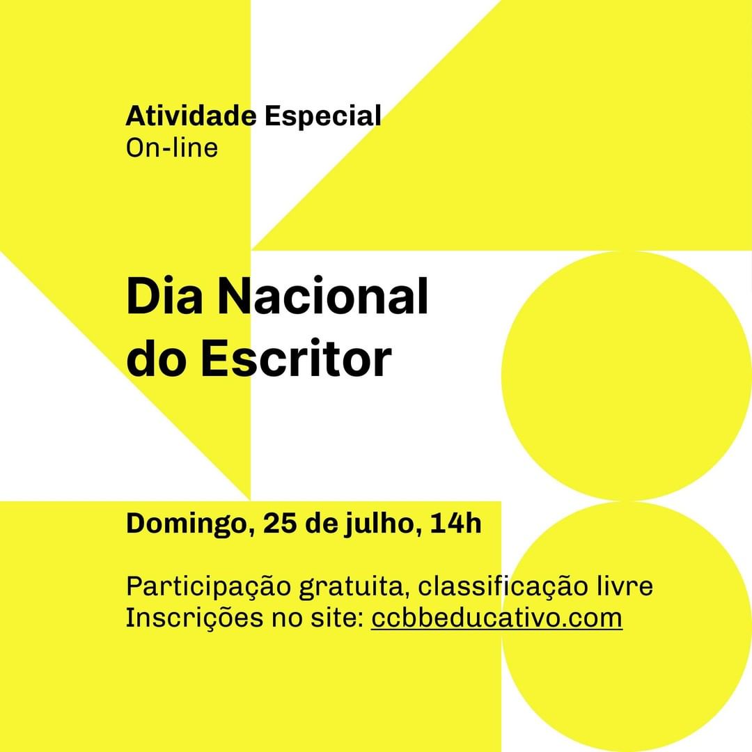 Divulgação/Instagram Dia Nacional do Escritor - CCBB Educativo