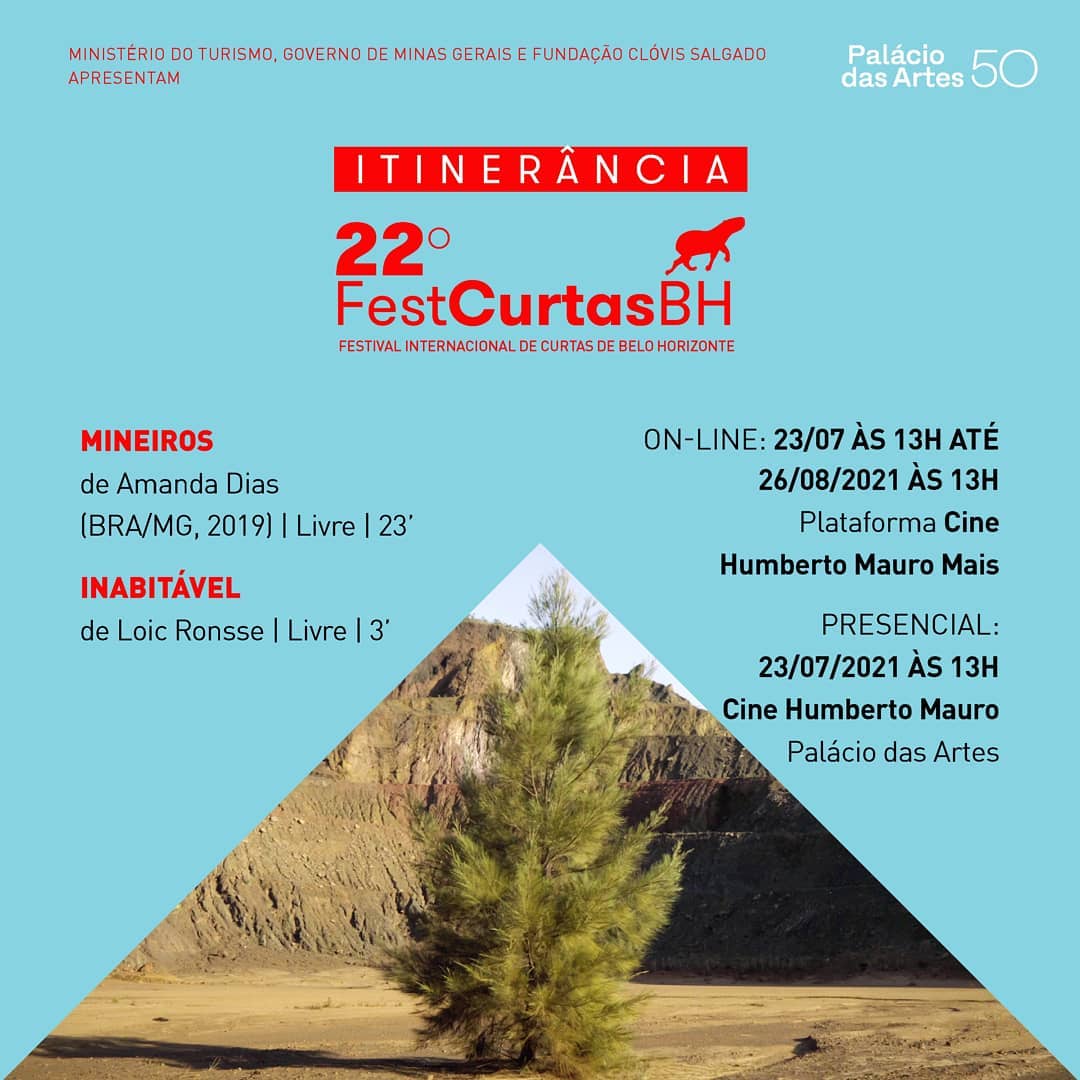 Divulgação/Instagram Itinerância do 22º FESTCURTASBH - Palácio das Artes