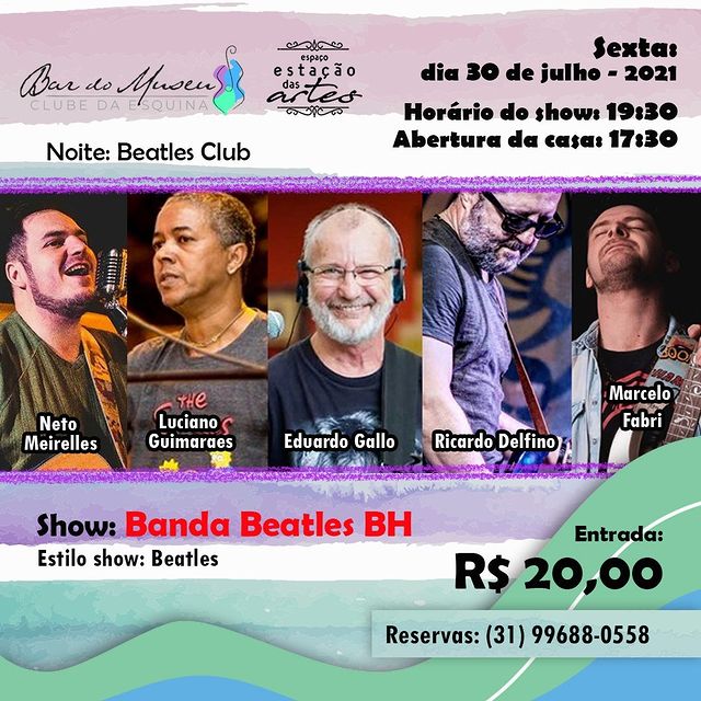 Noite Beatles Club: Show Banda Beatles BH - Bar do Museu Clube da Esquina