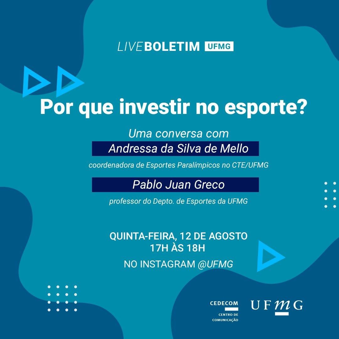 Divulgação/Instagram Live: Por que investir no esporte? - UFMG