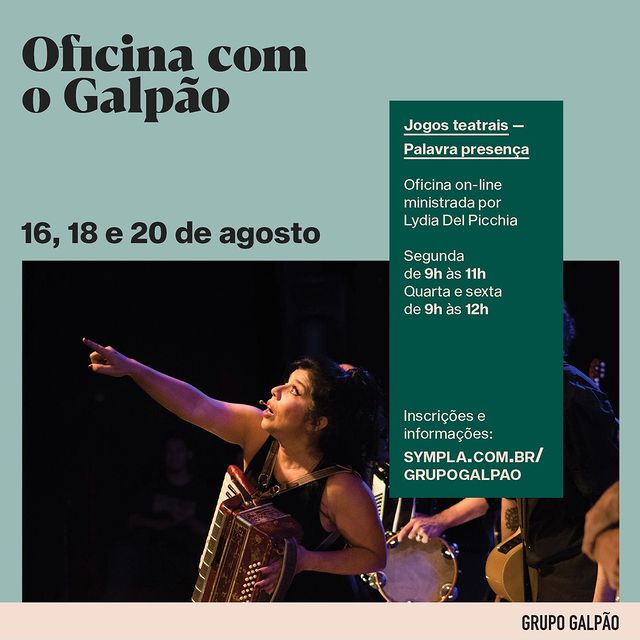 Reprodução: Instagram Oficina com o Galpão: Jogos teatrais - Palavra presença