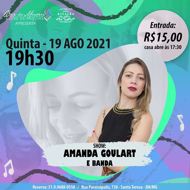 Show: Amanda Goulart e banda - Bar do Museu Clube da Esquina