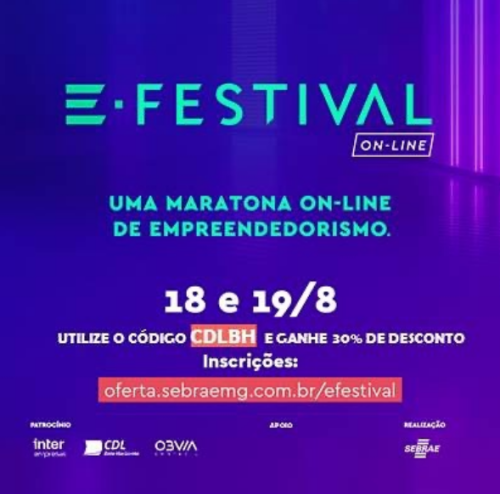 Divulgação/Instagram E-Festival 2021 - Uma Maratona Online de Empreendedorismo