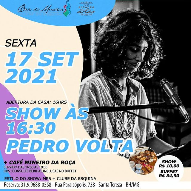 Show Pedro Volta + Café Mineiro da Roça - Bar do Museu Clube da Esquina