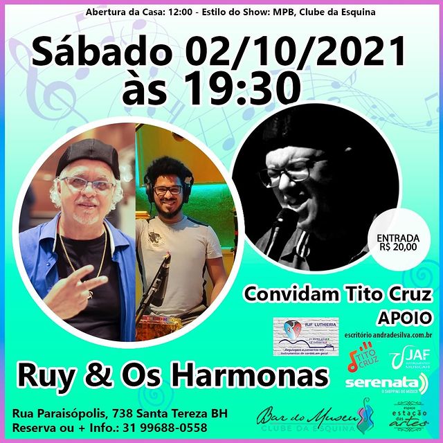 Reprodução: Instagram Show Ruy & Os Harmonas - Bar do Museu Clube da Esquina