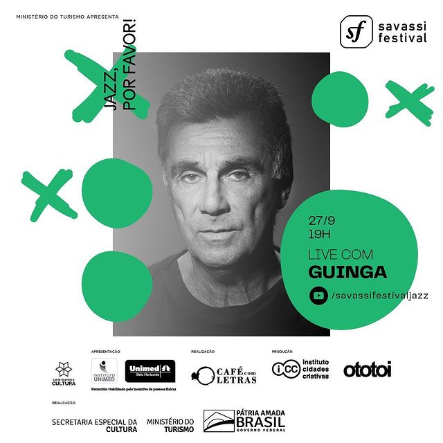 Reprodução: Instagram "Jazz, por favor!" live com Guinga- Savassi Festival