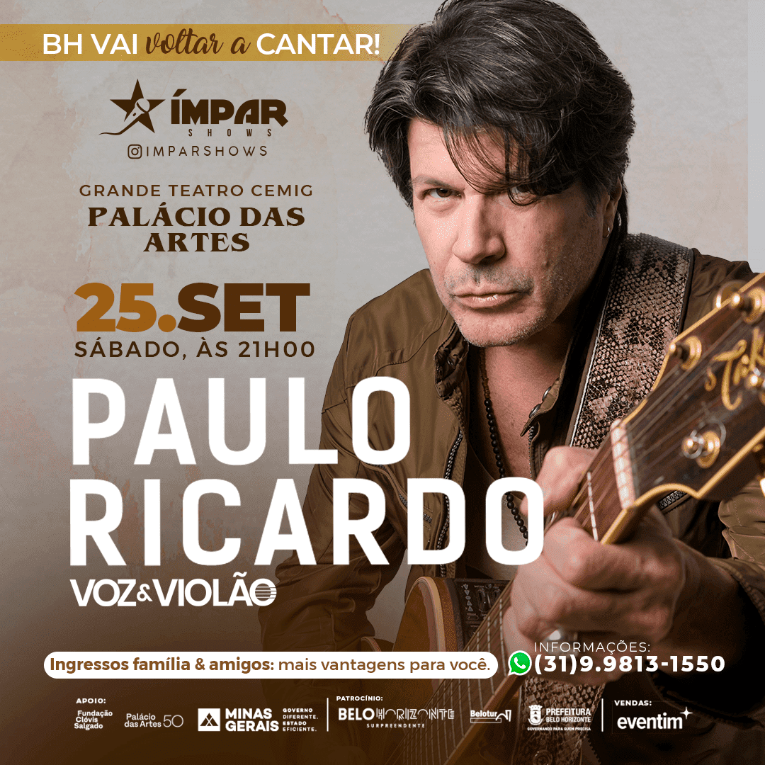 Reprodução: Instagram Show: Paulo Ricardo - Palácio das Artes