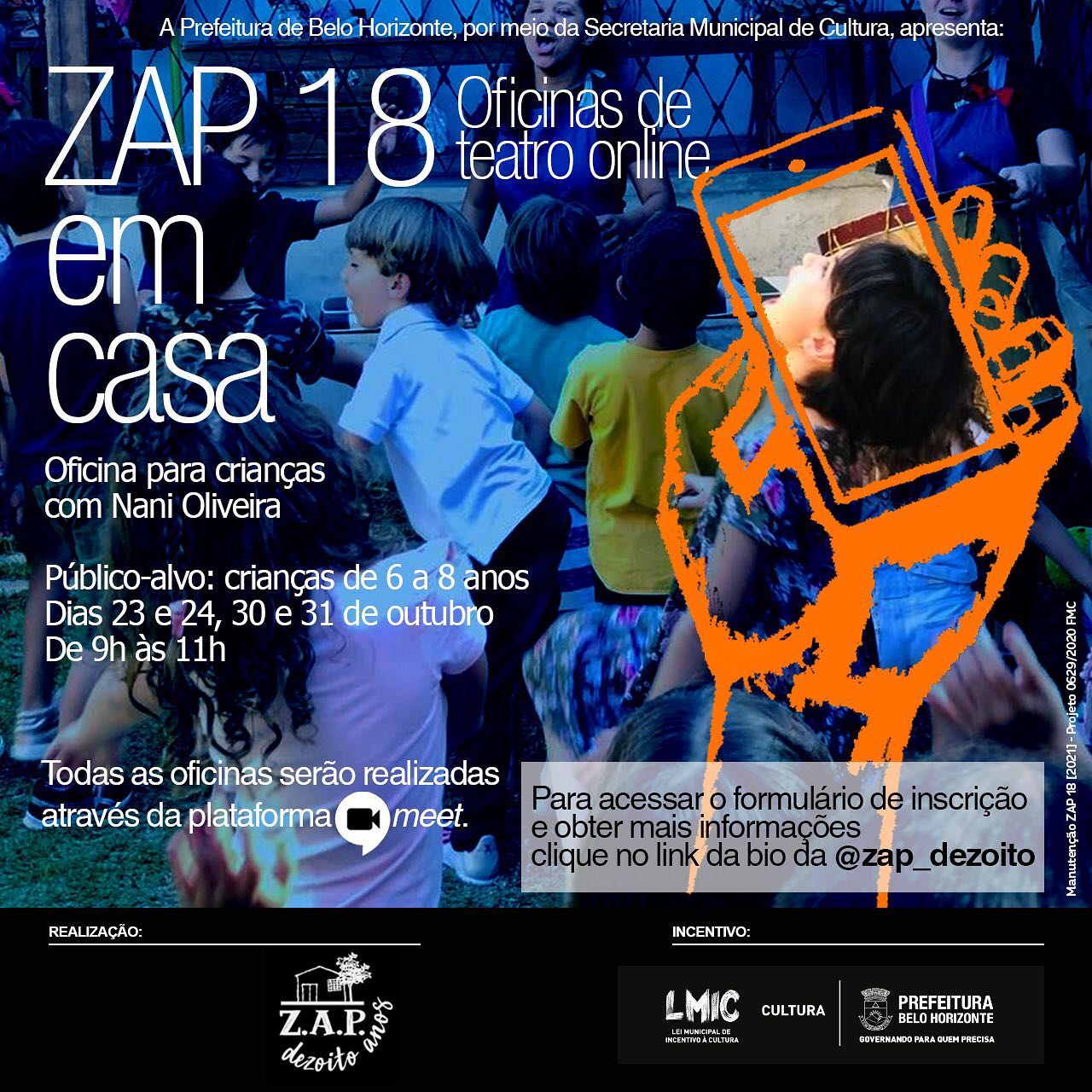 ZAP18 em casa - Oficinas de Teatro Online