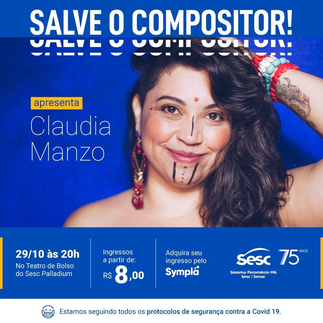 Divulgação/Instagram Salve o Compositor: Claudia Manzo - Sesc Palladium