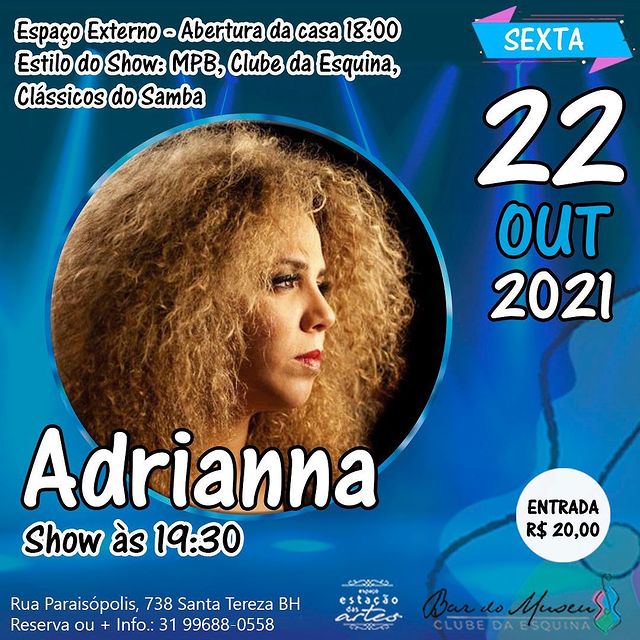 Reprodução: Instagram Show Adrianna - Bar do Museu Clube da Esquina