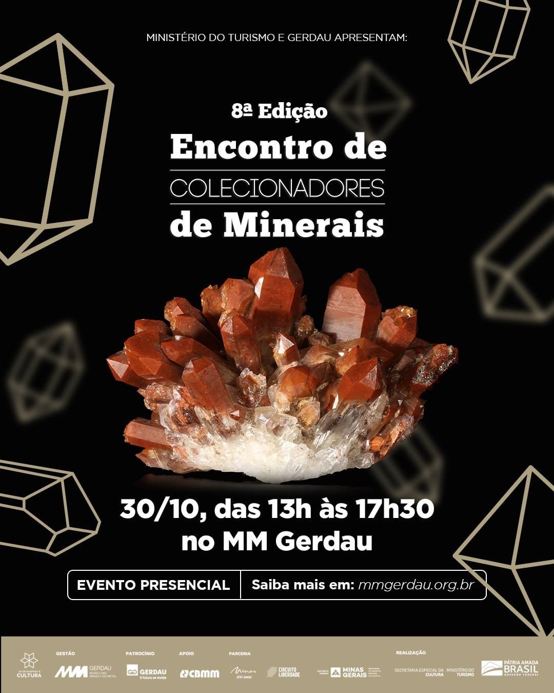 Divulgação/Instagram 8º Encontro de Colecionadores de Minerais - MM Gerdau