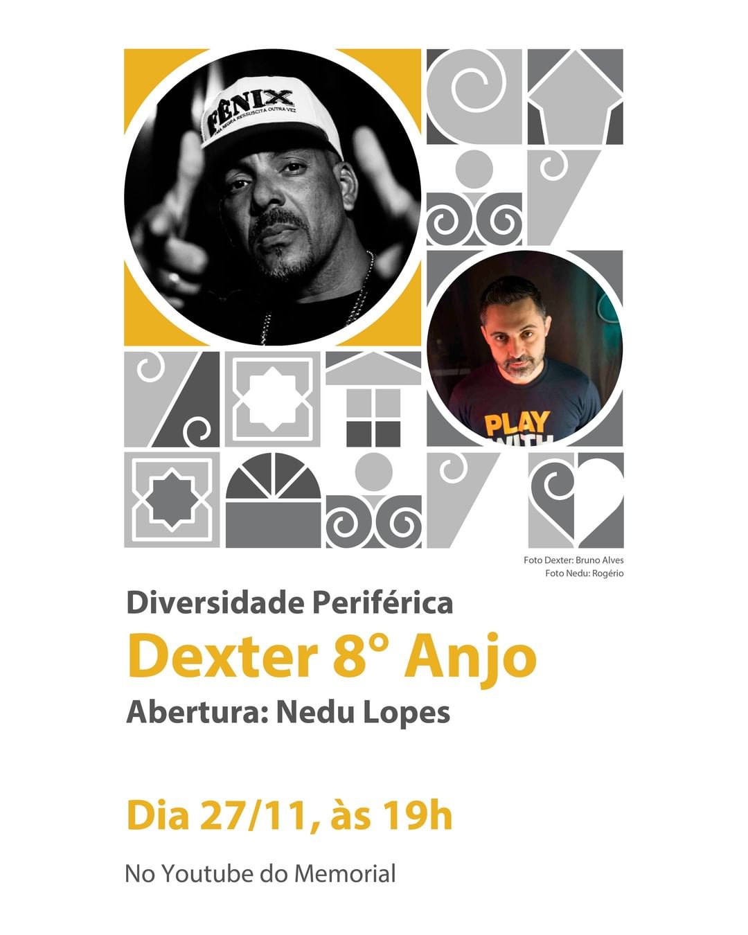 Divulgação/Instagram Diversidade Periférica: Dexter 8º Anjo - Memorial Vale