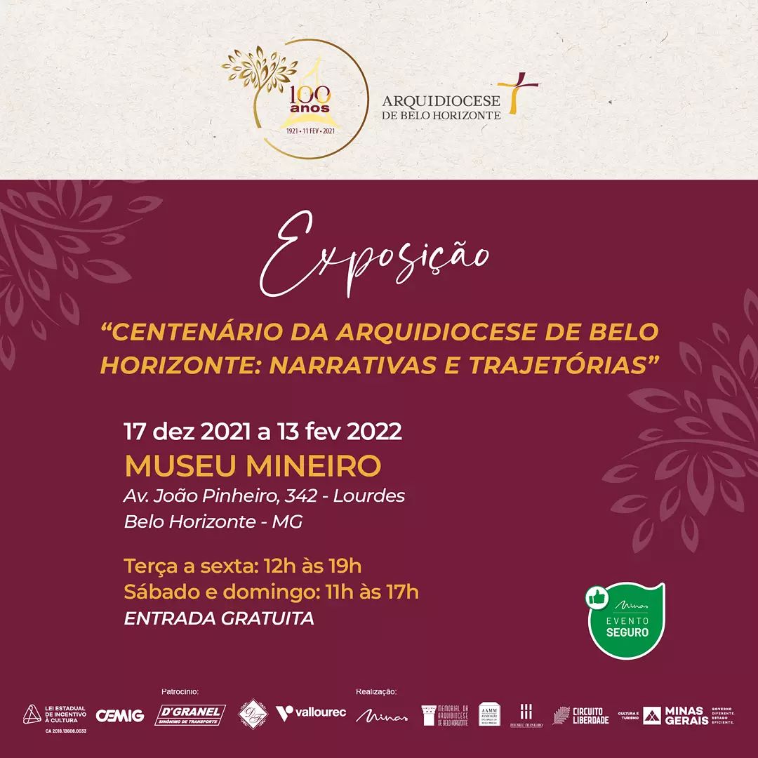 Exposição temporária: “Centenário da Arquidiocese de Belo Horizonte: narrativas e trajetórias”