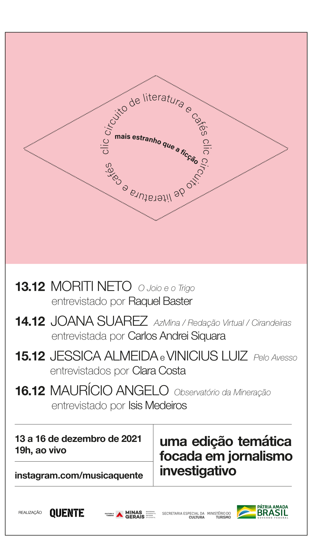 Reprodução: oficial Clic - Circuito de Literatura e Cafés