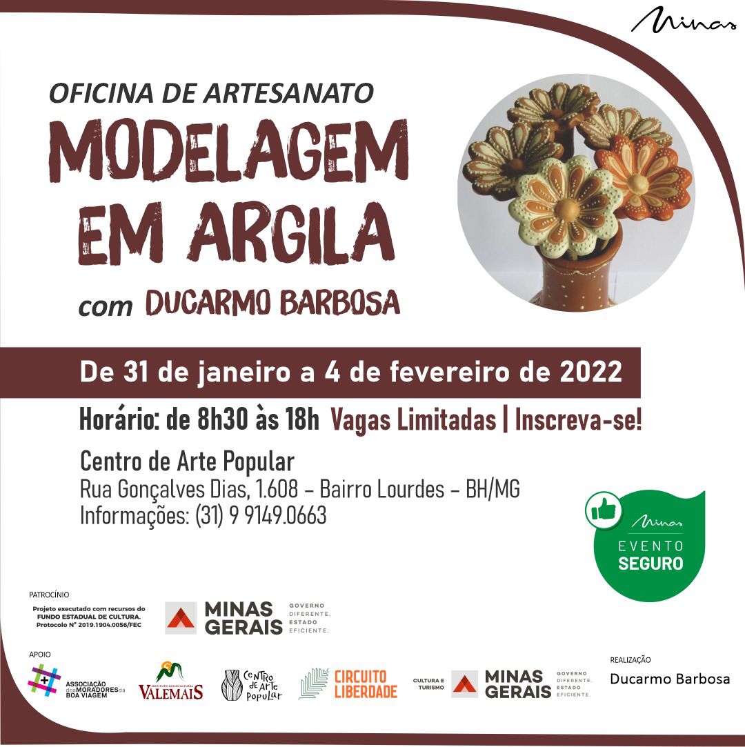 Reprodução Instagram Oficina: Modelagem em Argila - Centro de Arte Popular