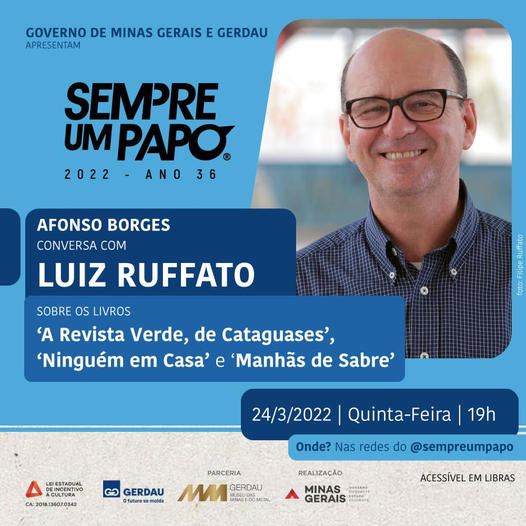 Sempre Um Papo recebe Luiz Ruffato