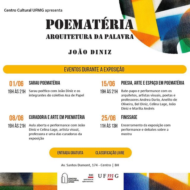 Exposição: “Poematéria: Arquitetura da Palavra” de Arquiteto João Diniz