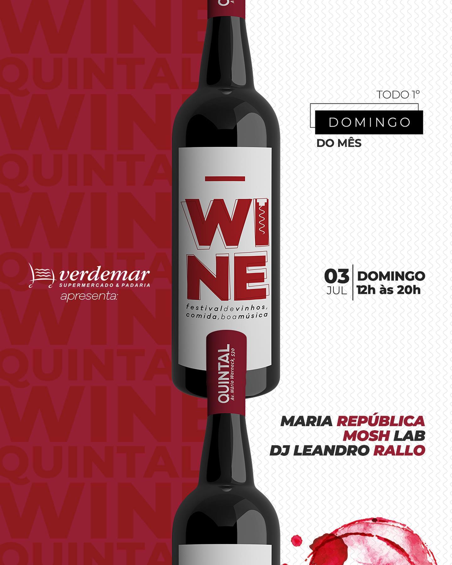 Reprodução Instagram WINE: Festival de vinhos, comida e boa música