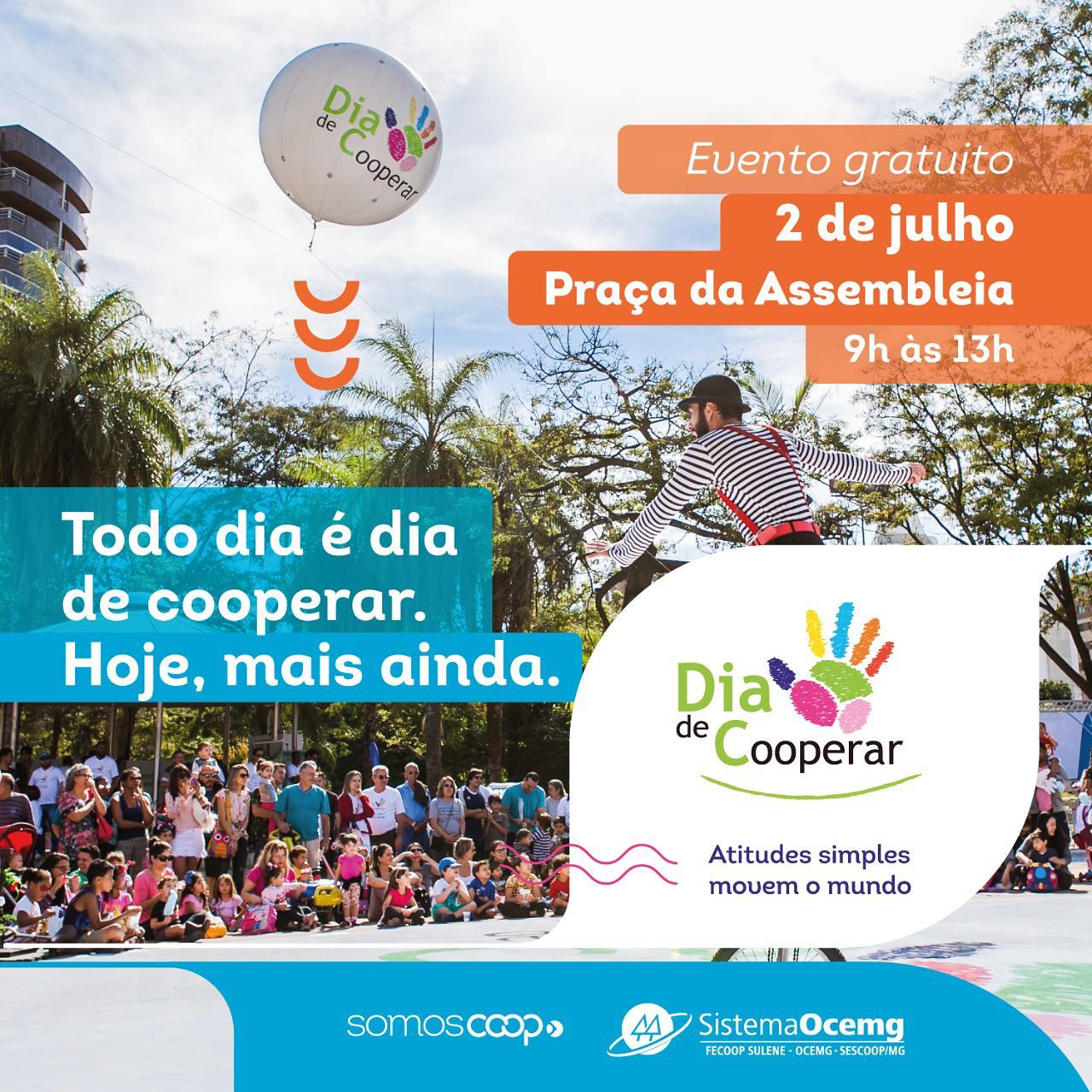 Reprodução Instagram Dia de Cooperar - Praça da Assembleia