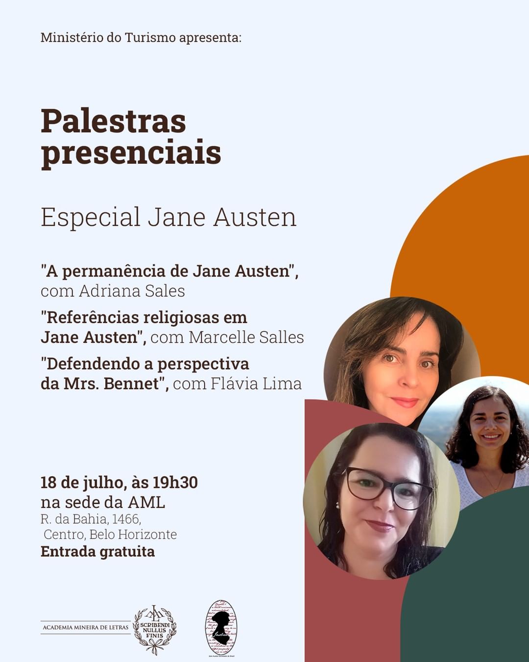 Palestras: "Especial Jane Austen" | Academia Mineira de Letras