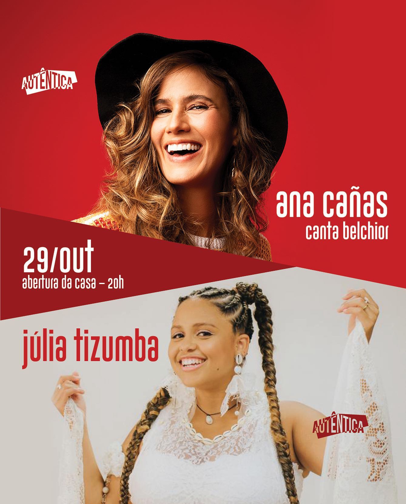 Show: Ana Cañas canta Belchior e Júlia Tizumba