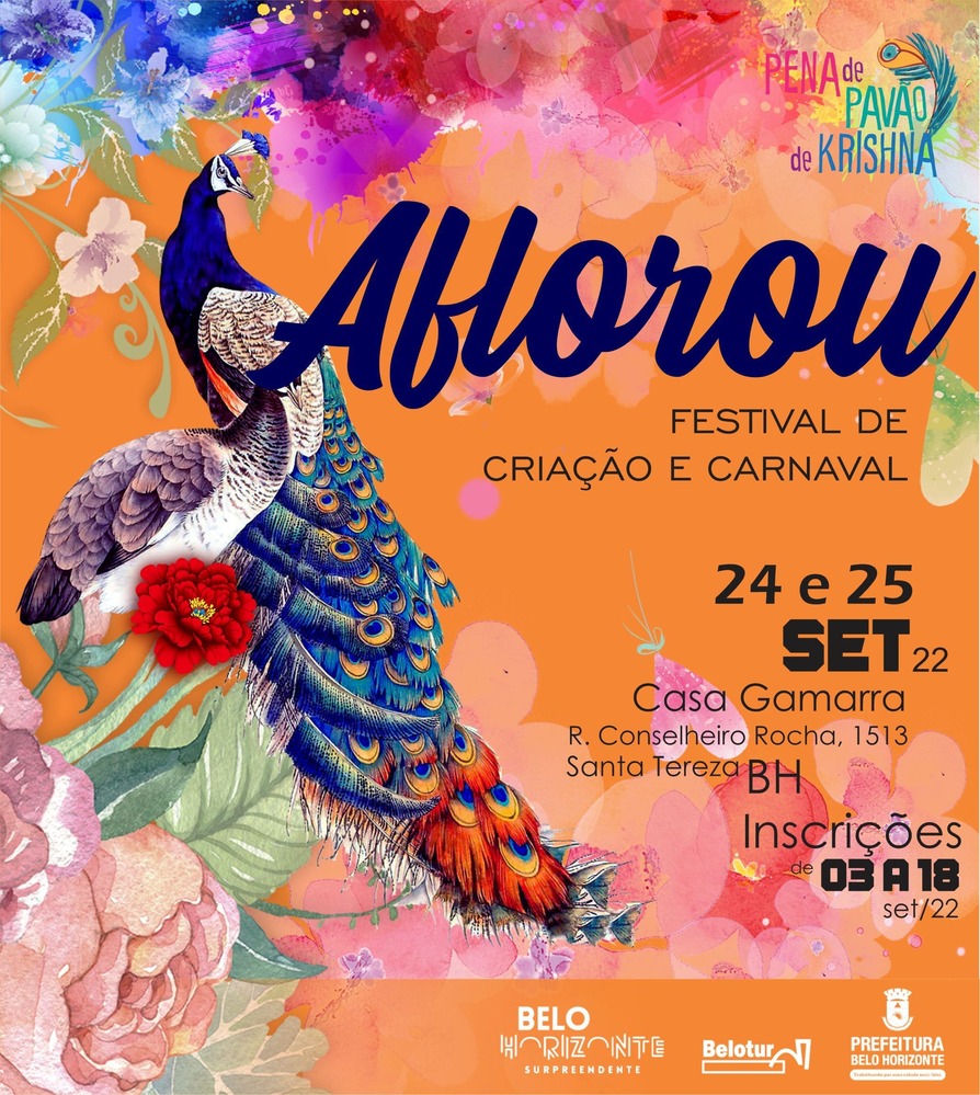 Pena de Pavão de Krishna - Aflorou - Festival de criação e carnaval | Carnaval 2023
