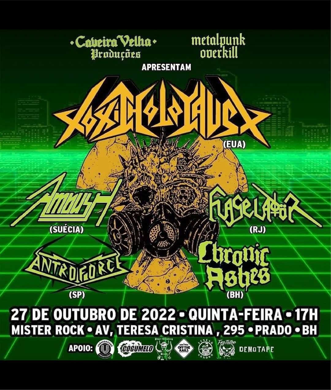 Reprodução oficial Show: Toxic Holocaust e Ambush - Mister Rock