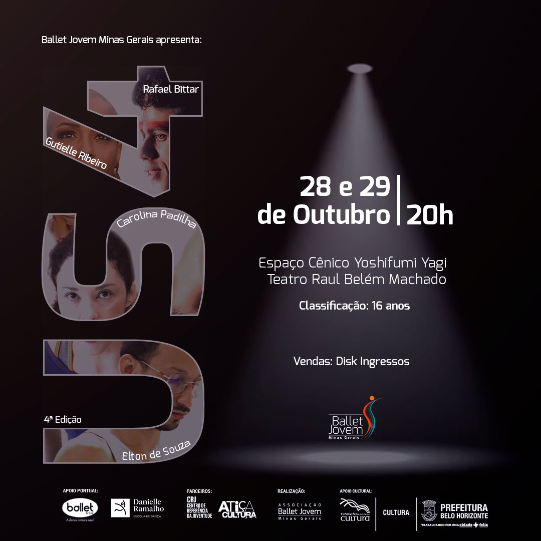 Cartaz de divulgação do Ballet Jovem Minas Gerais - US4 - 4ª Edição 