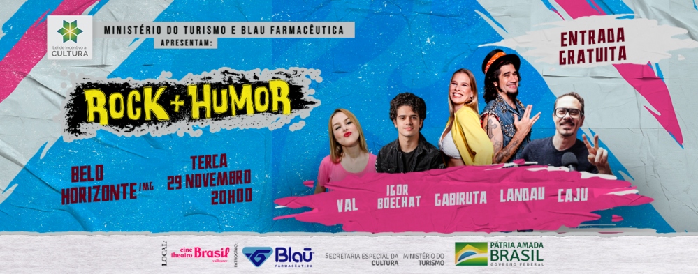 Reprodução Eventim Teatro: Rock Mais Humor | Cine Theatro Brasil Vallourec