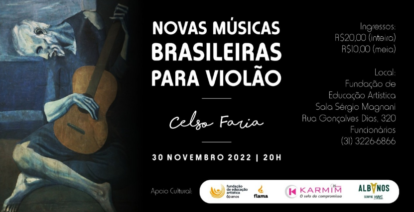  Recital de Violão: "Novas músicas Brasileiras para violão" com Celso Faria