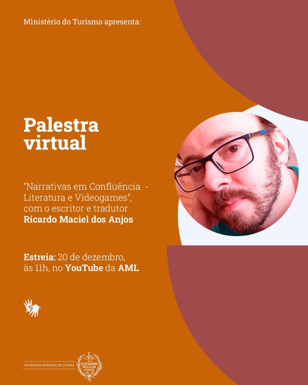 Palestra: “Narrativas em Confluência - Literatura e Videogames”, com Ricardo Maciel dos Anjos