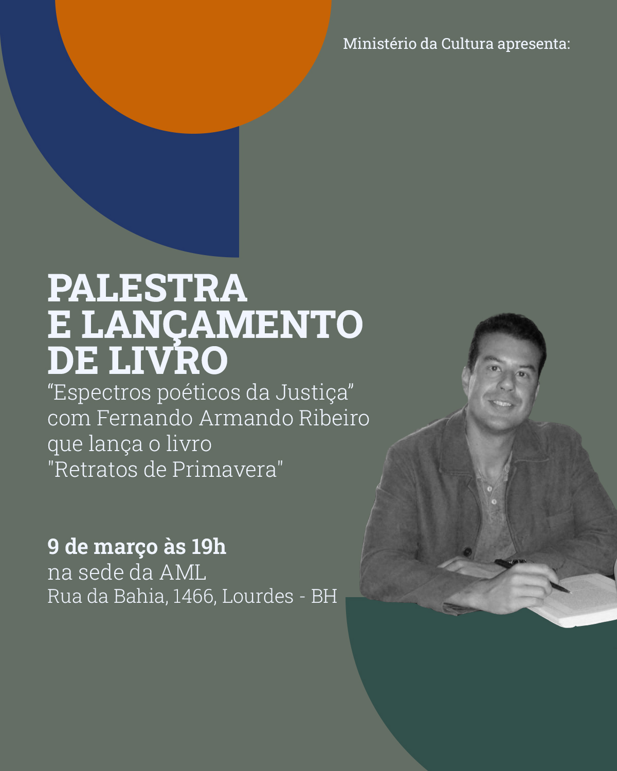 Palestra e Lançamento de Livro: “Retratos de primavera e outras estações” 