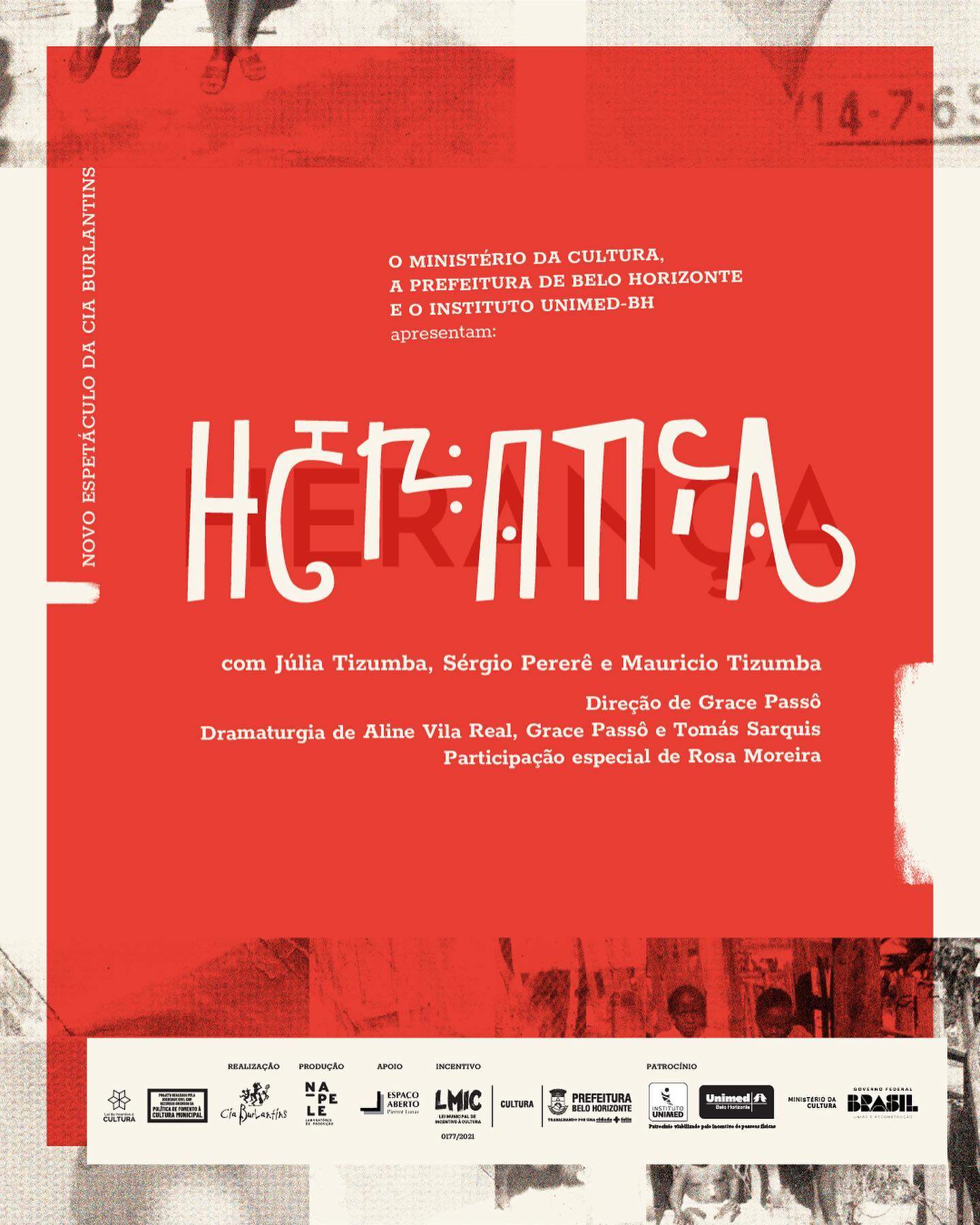 Espetáculo: HERANÇA, com Júlia Tizumba, Sérgio Pererê e Mauricio Tizumba