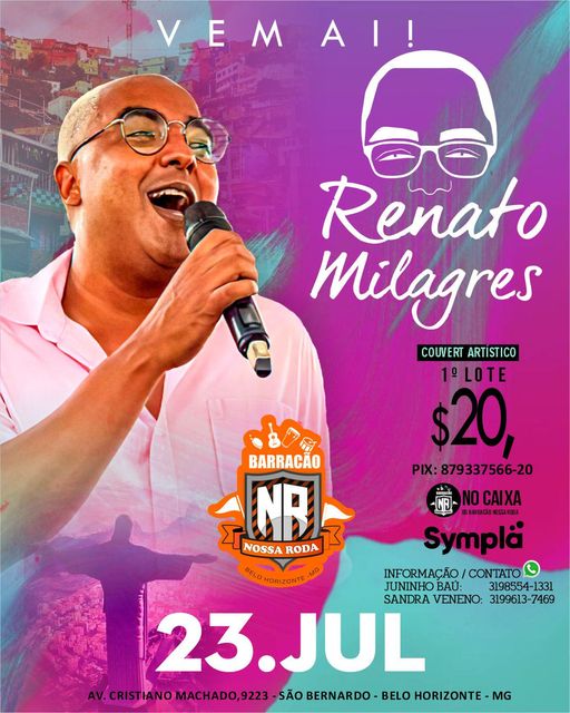 Reprodução Facebook Samba: Renato Milagres - Barracão Nossa Roda