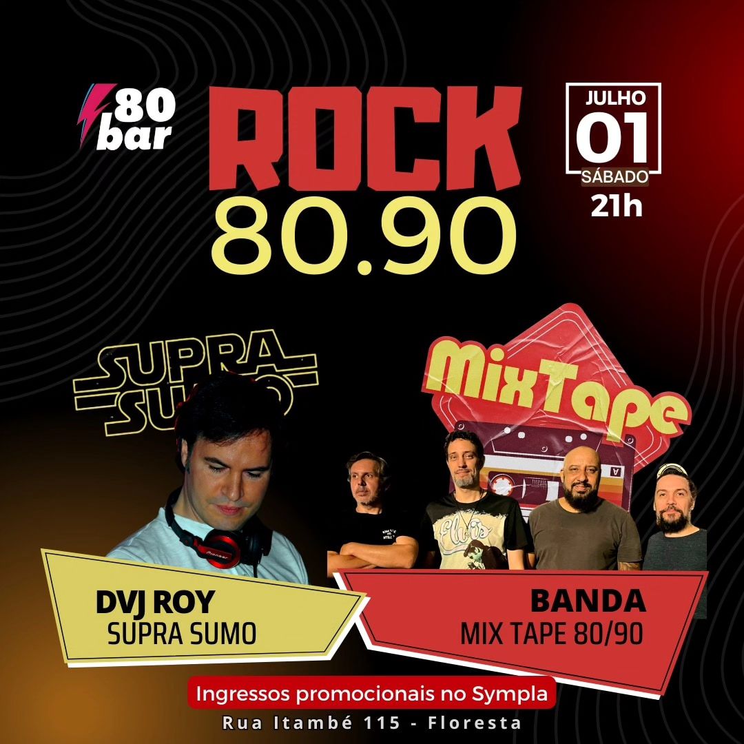 Show: Rock anos 80 e 90 - 80Bar