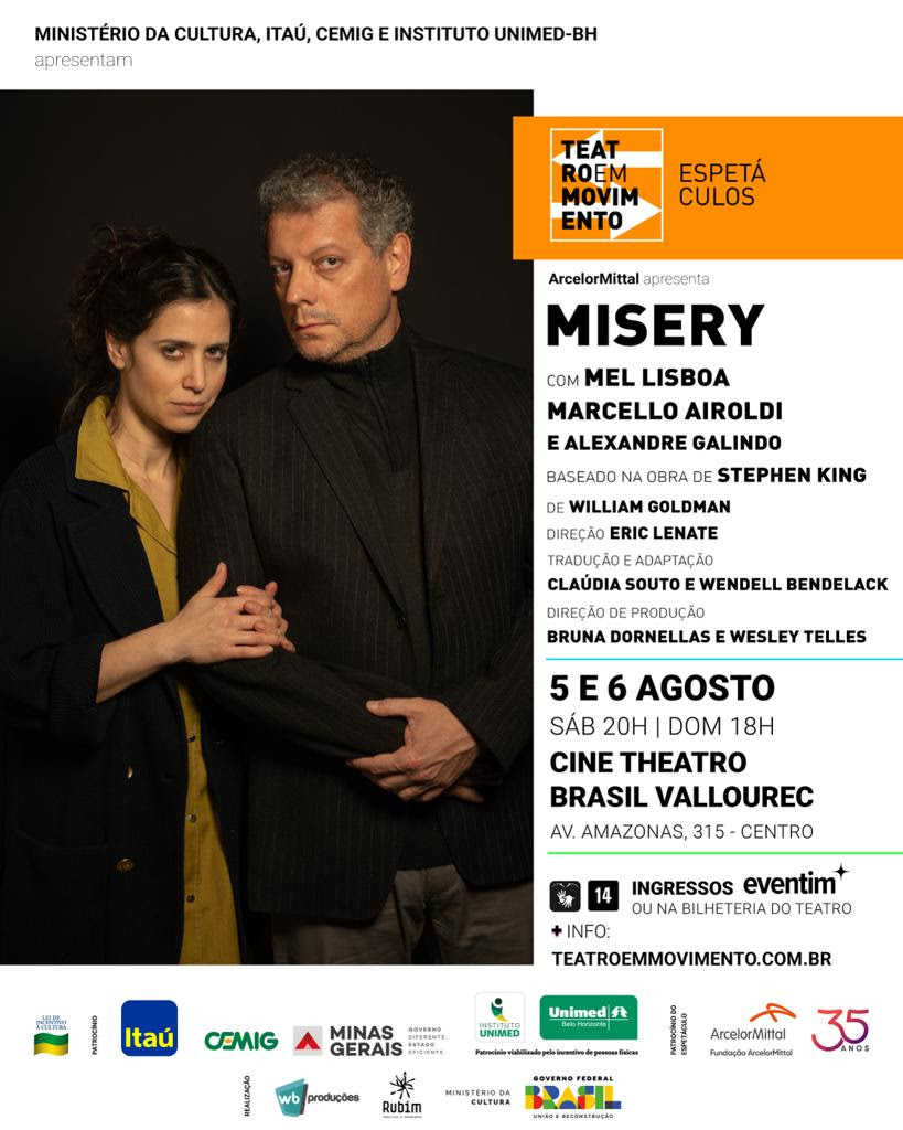 Espetáculo: "Misery"com Mel Lisboa