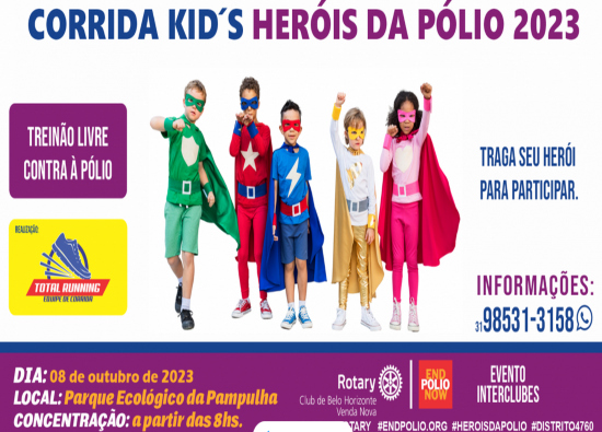 reprodução oficial Corrida Kids - Heróis da Pólio 2023