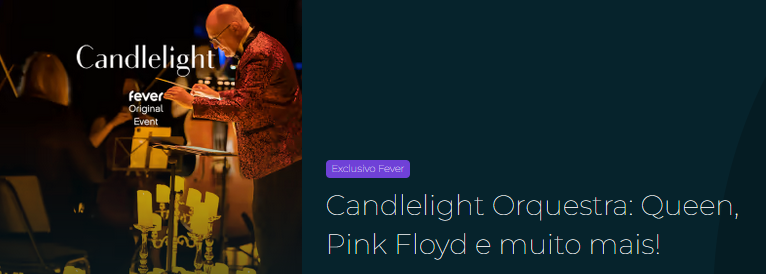 reprodução oficial Candlelight Orquestra: Queen, Pink Floyd e muito mais!