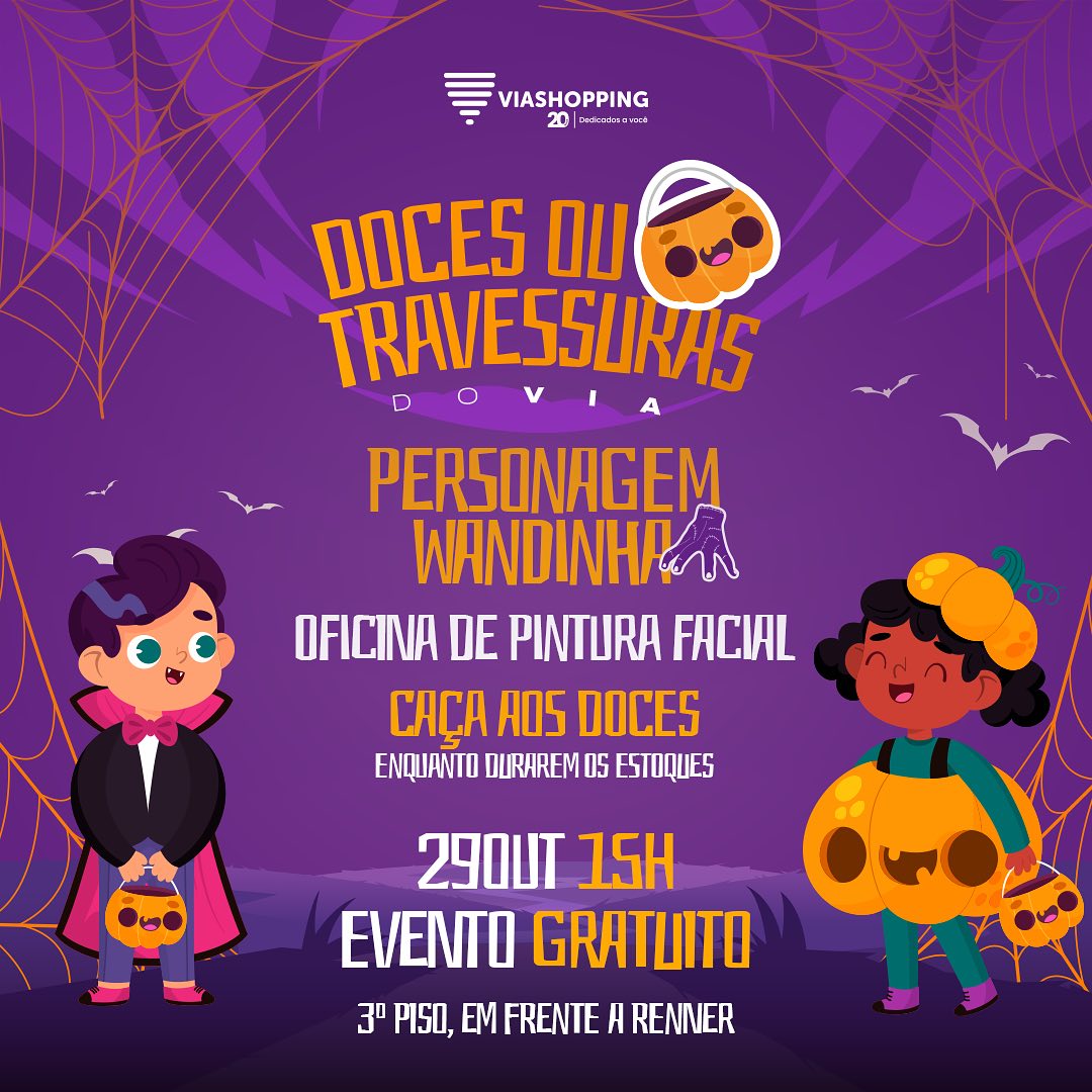 Reprodução Oficial Doces ou Travessuras no Via Shopping