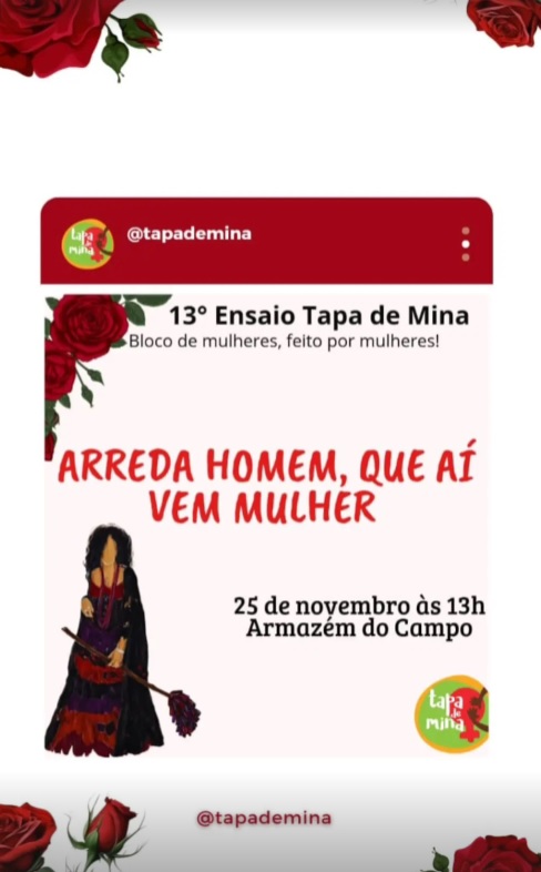 Bloco Tapa de Mina: Ensaio aberto