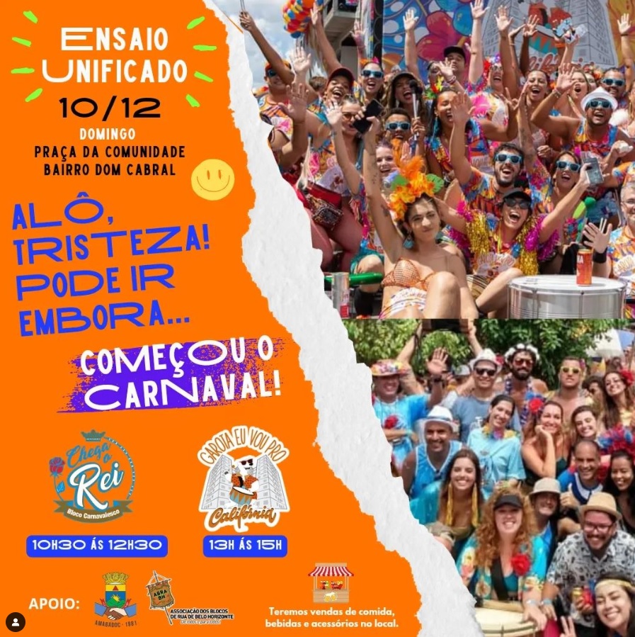 Ensaio: Blocos Chega o rei e Garota eu vou pro Califórnia