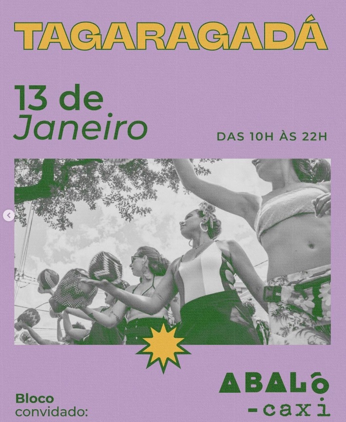 Reprodução: Instagram TAGARAGADÁ - Ensaio dos blocos Havayanas Usadas + É o Amô + ABALÔ-CAXI