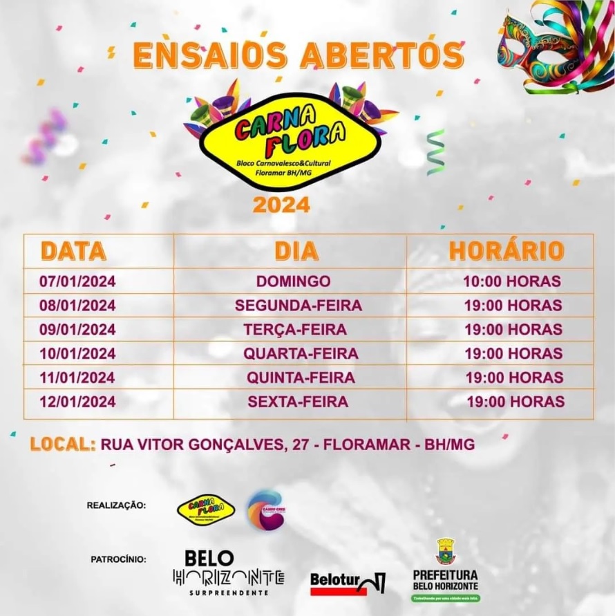 Ensaios: Bloco Carna Flora