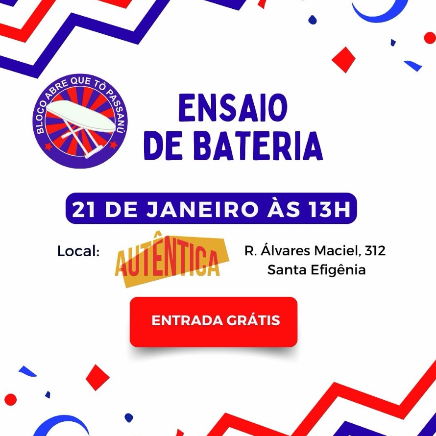 Ensaio de bateria: Bloco Abre que To Passanu