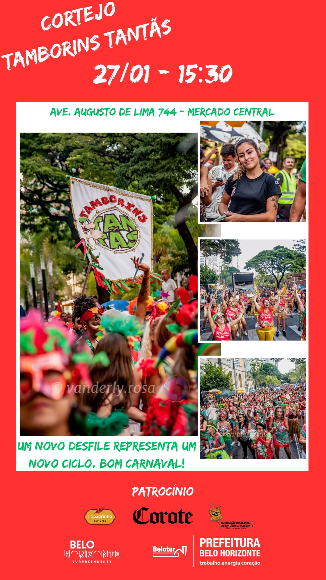 Ensaio e Cortejo - Bloco Tamborins Tantãs