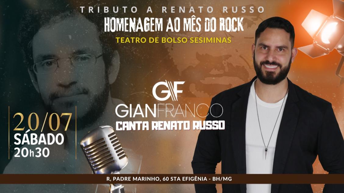 Reprodução Sympla Show "Tributo A Renato Russo" de Gian Franco